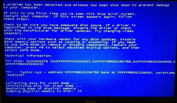 How to fix the malfunction reported by error code “0x0000007e”.