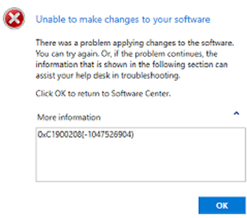 How to fix the issue reported by error code “0x80240020”